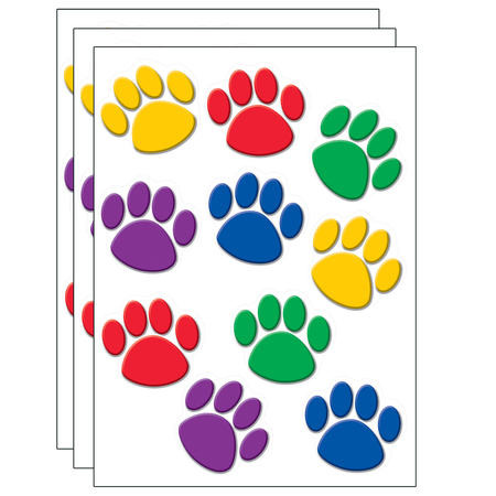 TEACHER CREATED RESOURCES Colorful Paw Print Accents, 30 Pieces, PK3 TCR4114